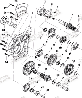 Transmission HSUN Pièces Quad HSUN H8 - 800cc 4x4 EFI
