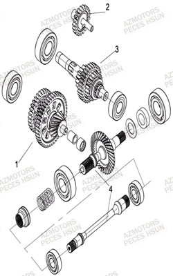 Transmission Variable HSUN Pièces Quad HSUN H8 - 800cc 4x4 EFI