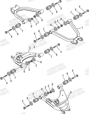 Triangles Arriere HSUN Pièces Quad HSUN H8 - 800cc 4x4 EFI