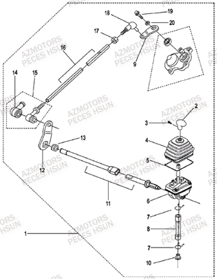 Tringlerie De Vitesses HSUN Pièces Quad HSUN H8 - 800cc 4x4 EFI