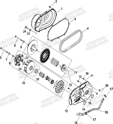 VARIATEUR HSUN Pièces Quad HSUN H8 4x4 EFI