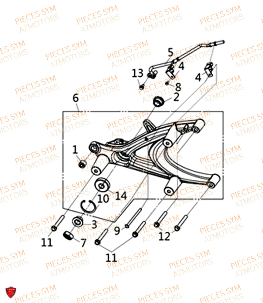 Bras Oscillant SYM Pièces HD 300I ABS - LS30W1-EU (2019-2020)