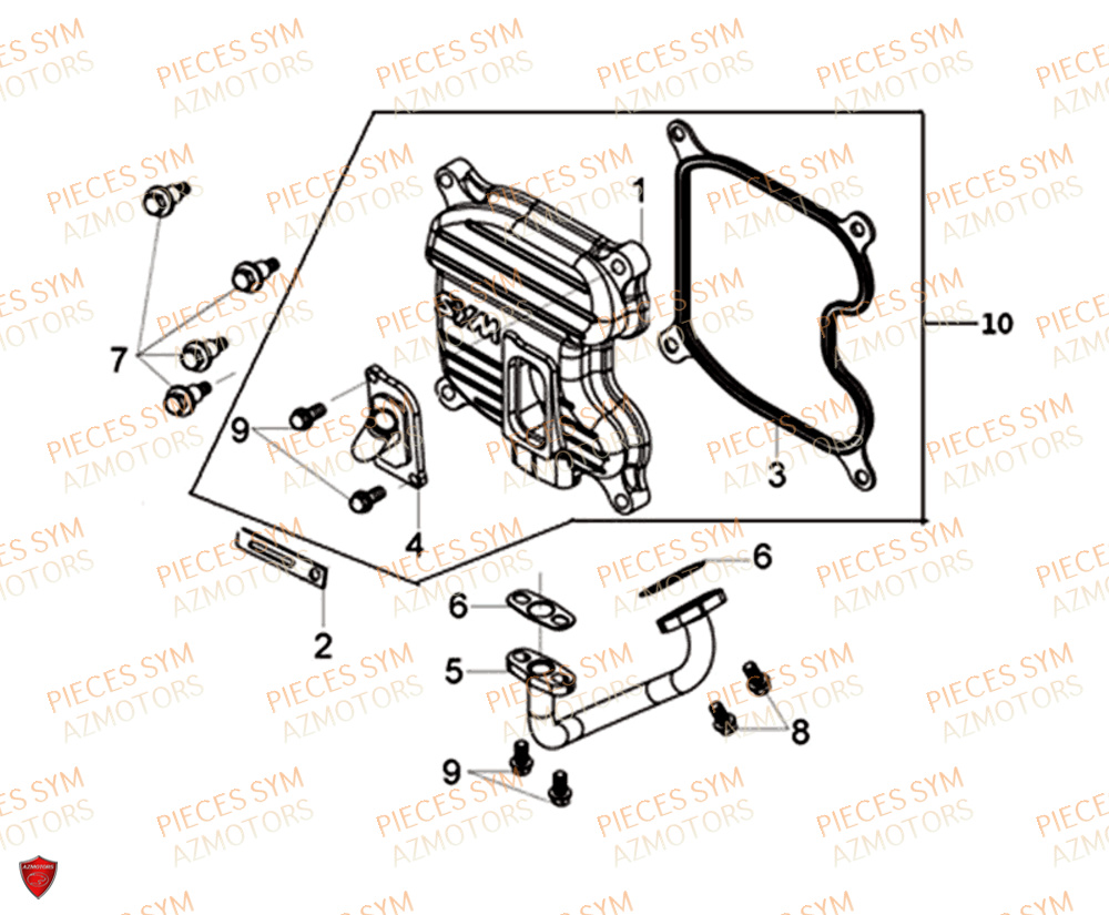 Couvre Culasse SYM Pièces HD 300I ABS - LS30W1-EU (2019-2020)