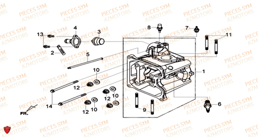 Culasse SYM Pièces HD 300I ABS - LS30W1-EU (2019-2020)