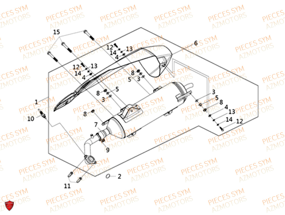 Echappement SYM Pièces HD 300I ABS - LS30W1-EU (2019-2020)