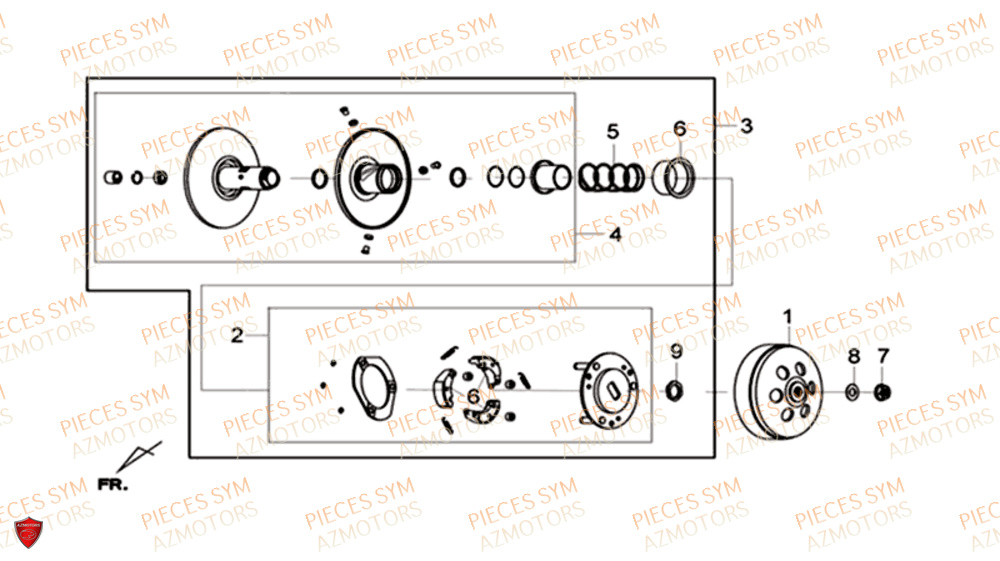 Embrayage SYM Pièces HD 300I ABS - LS30W1-EU (2019-2020)