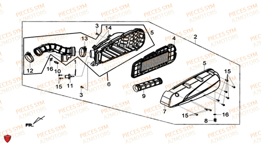 Filtre A Air SYM Pièces HD 300I ABS - LS30W1-EU (2019-2020)