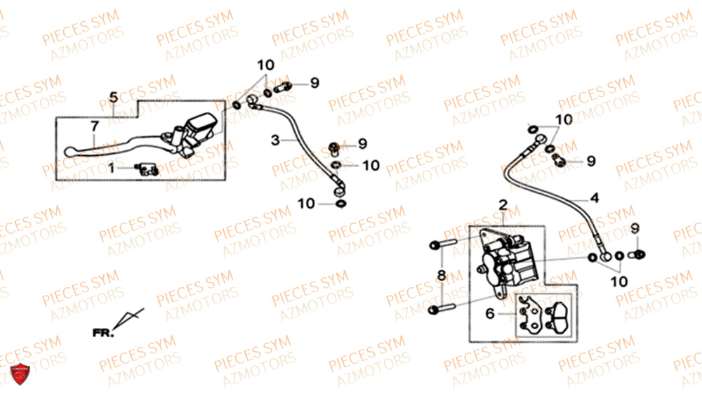 Frein Arriere SYM Pièces HD 300I ABS - LS30W1-EU (2019-2020)