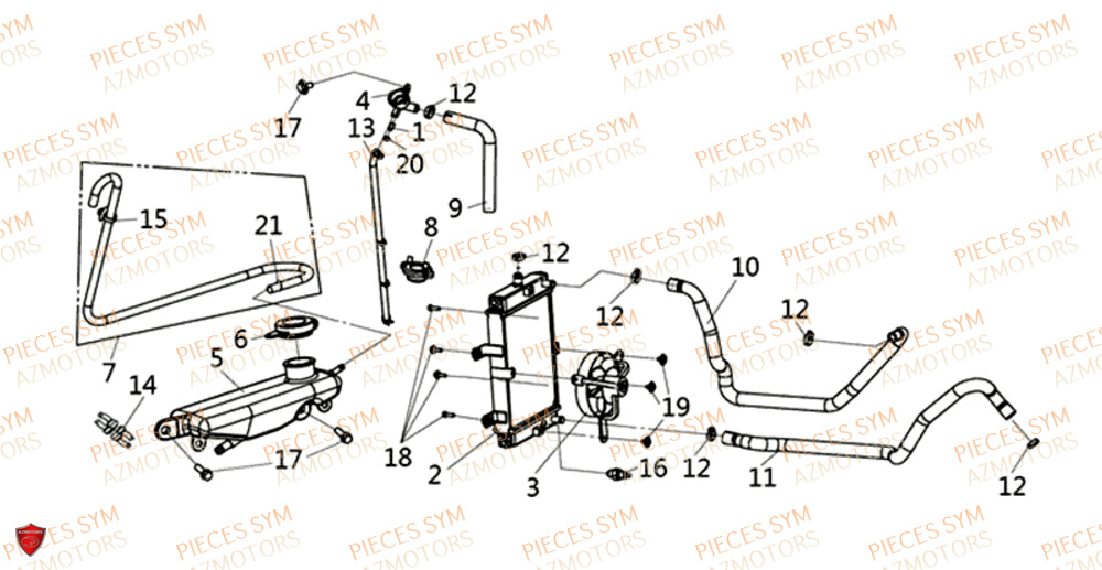 Radiateur SYM Pièces HD 300I ABS - LS30W1-EU (2019-2020)