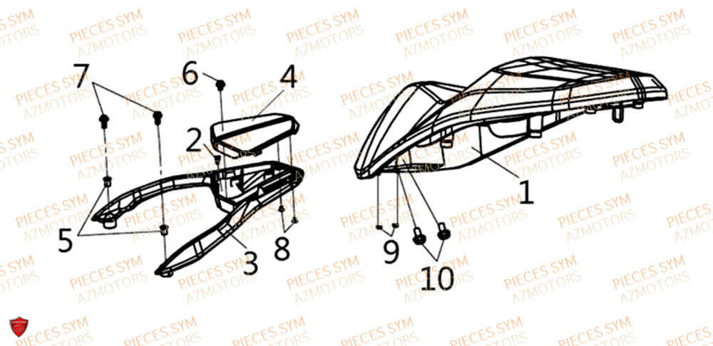 Selle Double SYM Pièces HD 300I ABS - LS30W1-EU (2019-2020)