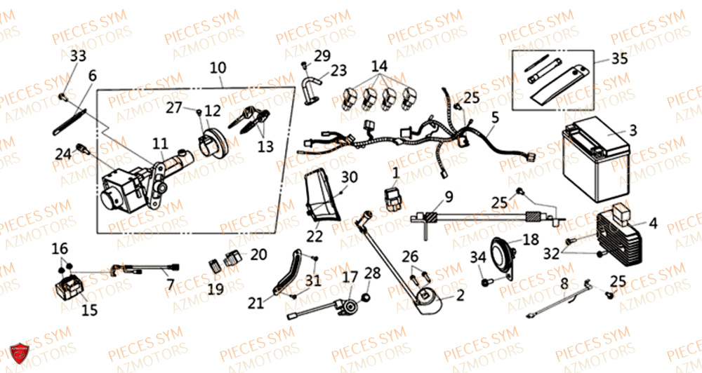 Systeme Electrique SYM Pièces HD 300I ABS - LS30W1-EU (2019-2020)