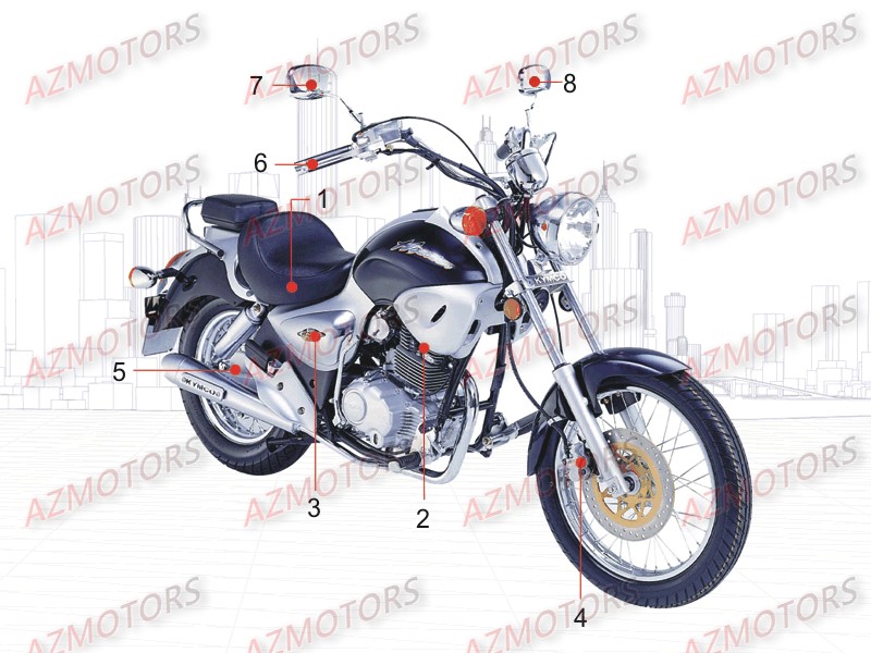 Consommable KYMCO Pièces Moto Kymco HIPSTER 125 4V 4T EURO II (RH25AD)
