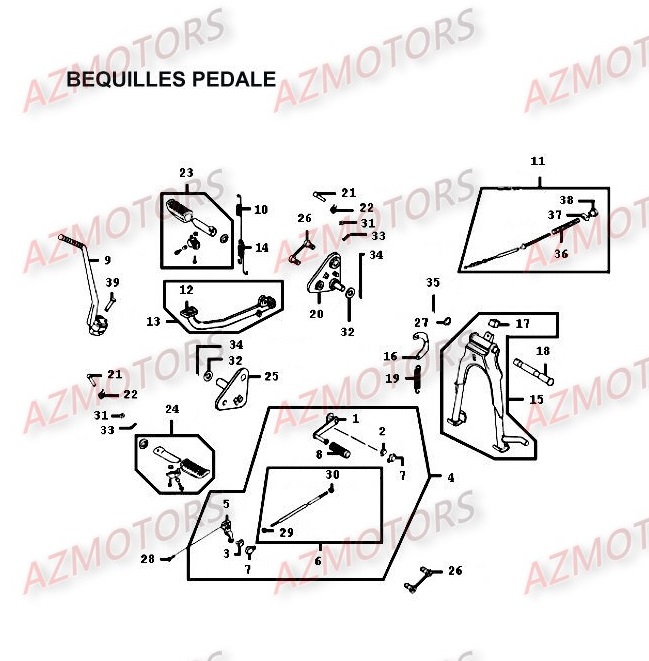 BEQUILLES PEDALES KYMCO HIPSTER4V