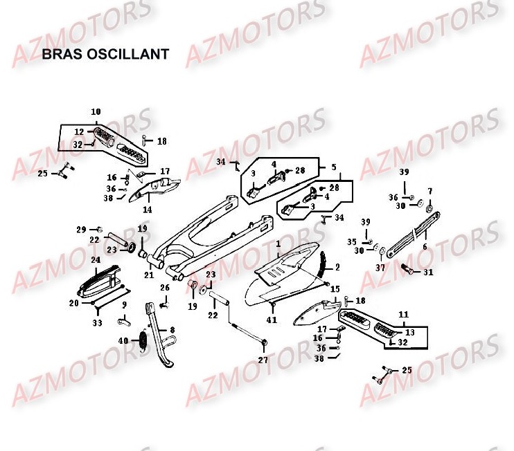 Bras Oscillant KYMCO Pièces Moto Kymco HIPSTER 125 4V 4T EURO II (RH25AD)