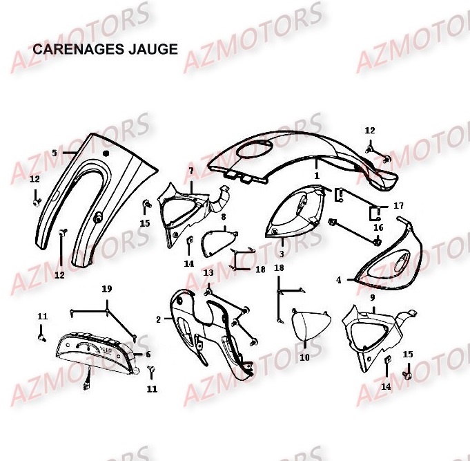 Carenages Jauge KYMCO Pièces Moto Kymco HIPSTER 125 4V 4T EURO II (RH25AD)