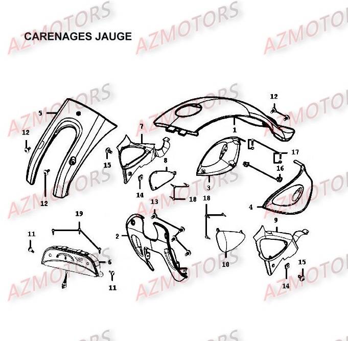 CARENAGES_JAUGE KYMCO Pièces Moto Kymco METEORIT 125 