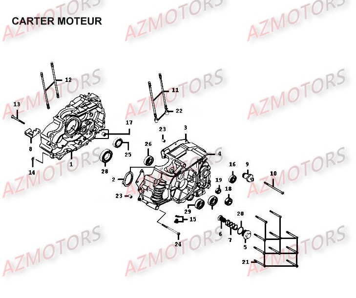 CARTER_MOTEUR KYMCO Pièces Moto Kymco METEORIT 125 