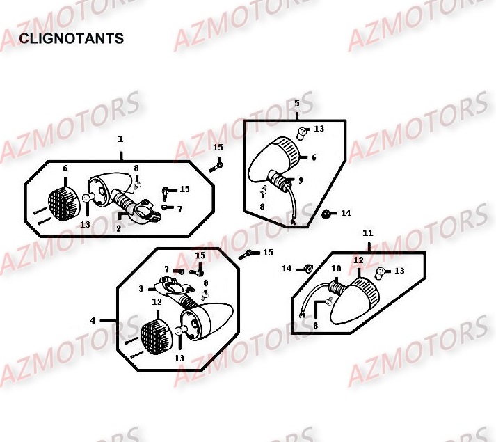 Clignotants KYMCO Pièces Moto Kymco HIPSTER 125 4V 4T EURO II (RH25AD)
