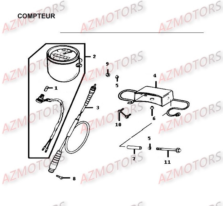 Compteur KYMCO Pièces Moto Kymco HIPSTER 125 4V 4T EURO II (RH25AD)