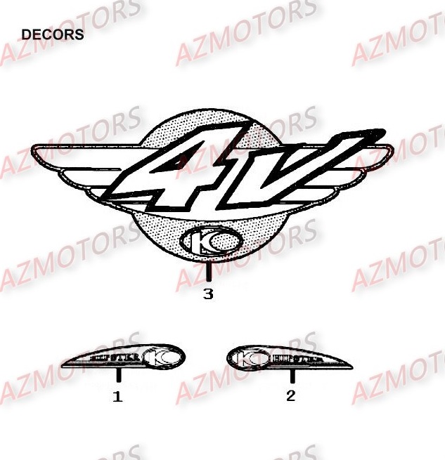 Decors KYMCO Pièces Moto Kymco HIPSTER 125 4V 4T EURO II (RH25AD)