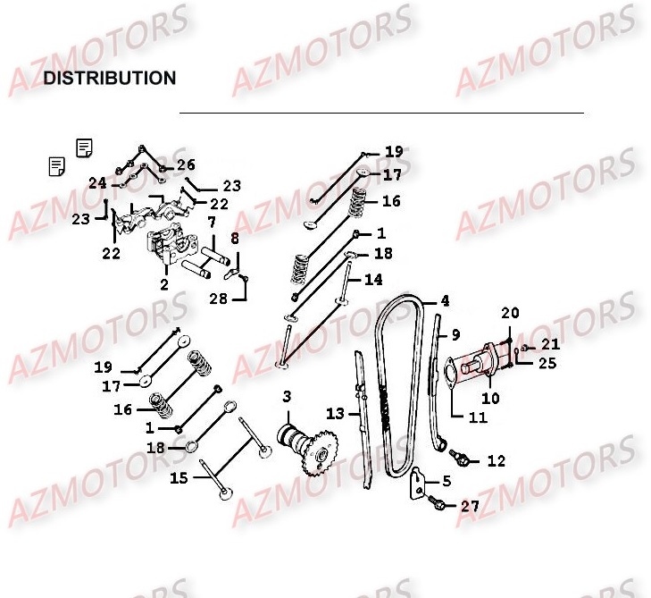 DISTRIBUTION KYMCO Pièces Moto Kymco METEORIT 125 