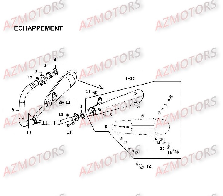 ECHAPPEMENT KYMCO Pièces Moto Kymco METEORIT 125 