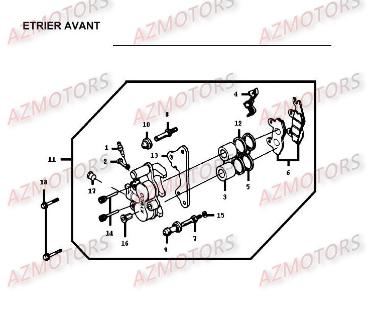 Etrier Avant KYMCO Pièces Moto Kymco HIPSTER 125 4V 4T EURO II (RH25AD)