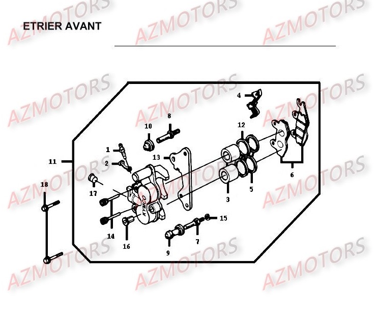 ETRIER AVANT KYMCO HIPSTER4V