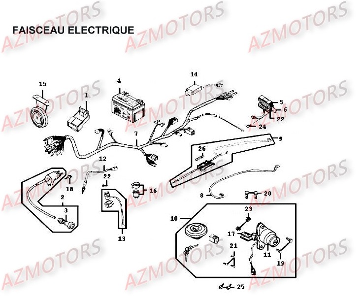 FAISCEAU ELECTRIQUE KYMCO HIPSTER4V