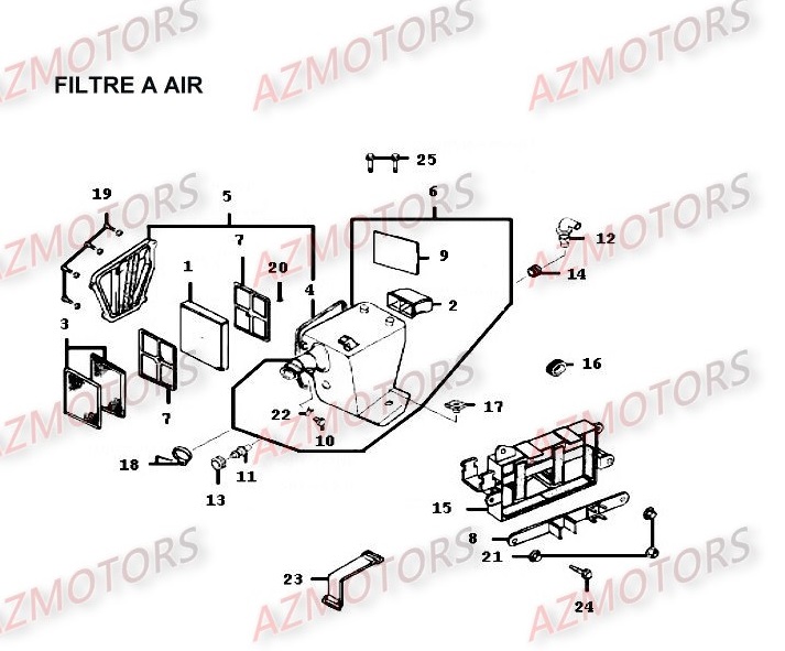 Filtre A Air KYMCO Pièces Moto Kymco HIPSTER 125 4V 4T EURO II (RH25AD)