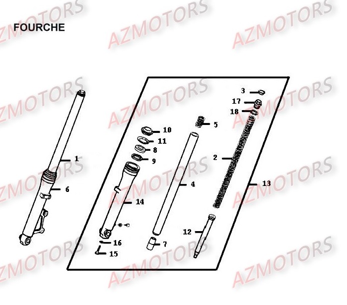 FOURCHE KYMCO Pièces Moto Kymco METEORIT 125 