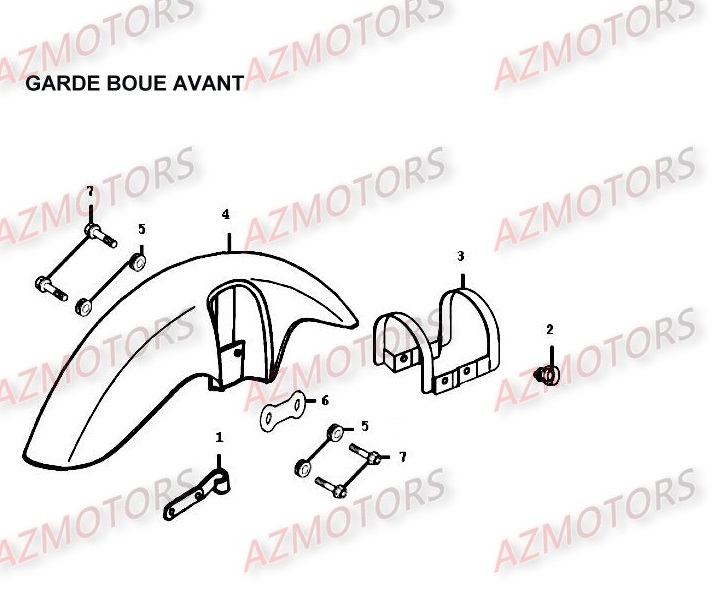 Garde Boue Avant KYMCO Pièces Moto Kymco HIPSTER 125 4V 4T EURO II (RH25AD)