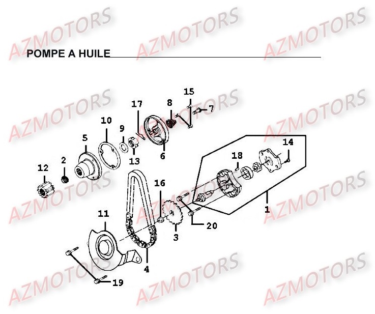 Pompe A Huile KYMCO Pièces Moto Kymco HIPSTER 125 4V 4T EURO II (RH25AD)