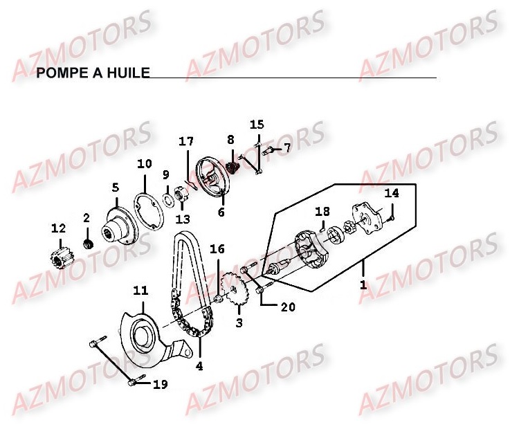 POMPE_A_HUILE KYMCO Pièces Moto Kymco METEORIT 125 