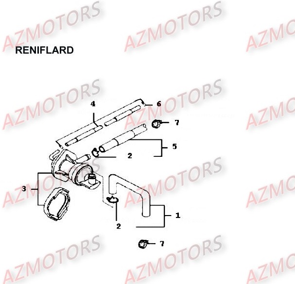 Reniflard KYMCO Pièces Moto Kymco HIPSTER 125 4V 4T EURO II (RH25AD)