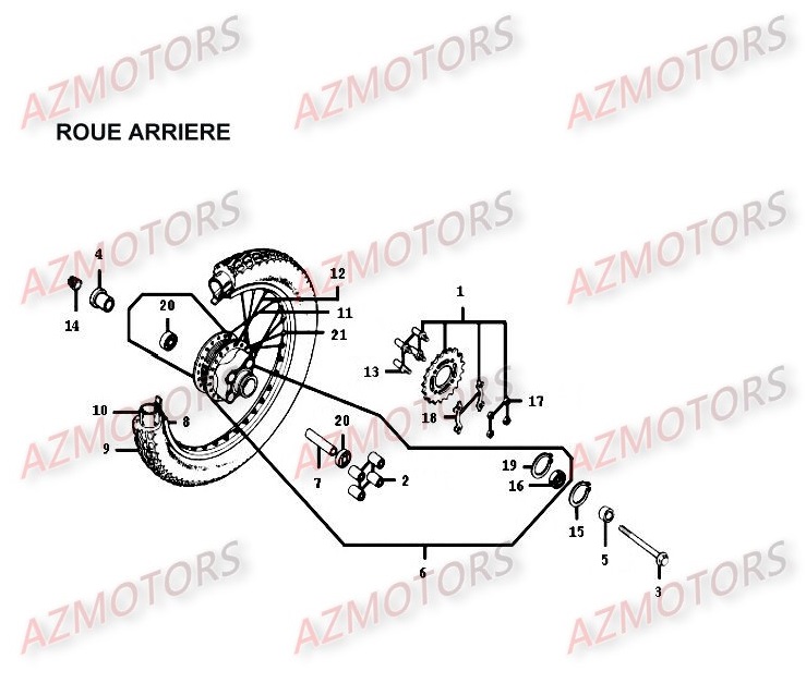 ROUE_ARRIERE KYMCO Pièces Moto Kymco METEORIT 125 