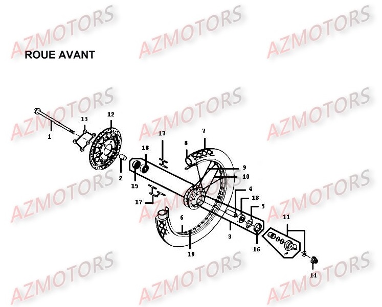 Roue Avant KYMCO Pièces Moto Kymco HIPSTER 125 4V 4T EURO II (RH25AD)