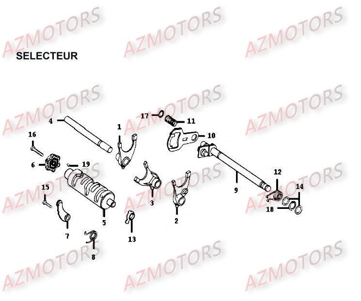 Selecteur KYMCO Pièces Moto Kymco HIPSTER 125 4V 4T EURO II (RH25AD)