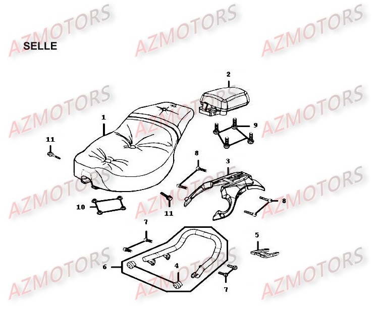 Selle KYMCO Pièces Moto Kymco HIPSTER 125 4V 4T EURO II (RH25AD)