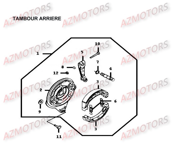 Tambour Arriere KYMCO Pièces Moto Kymco HIPSTER 125 4V 4T EURO II (RH25AD)