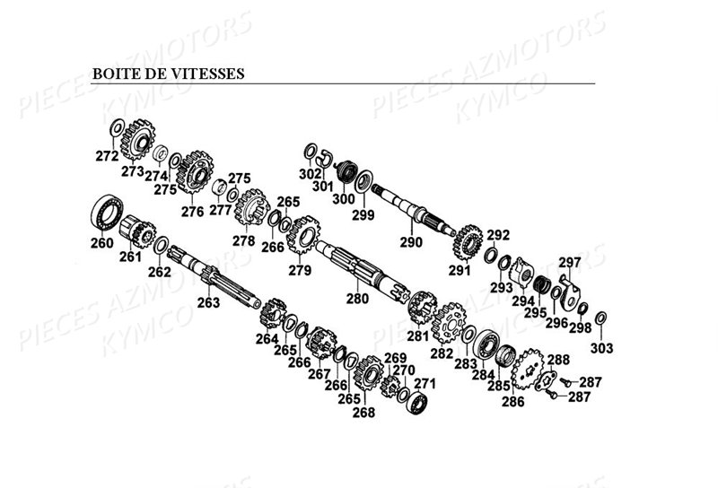 Boite De Vitesses KYMCO Pièces HIPSTER 125 2V 4T EURO I (RJ25AA)