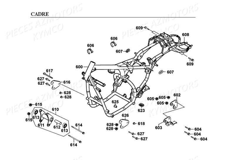 Cadre KYMCO Pièces_Moto_Kymco HIPSTER_125_2V