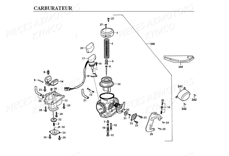 Carburateur KYMCO Pièces_Moto_Kymco HIPSTER_125_2V