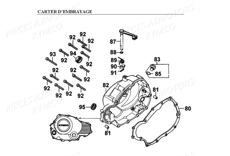 CARTER D EMBRAYAGE KYMCO HIPSTER 125 2V