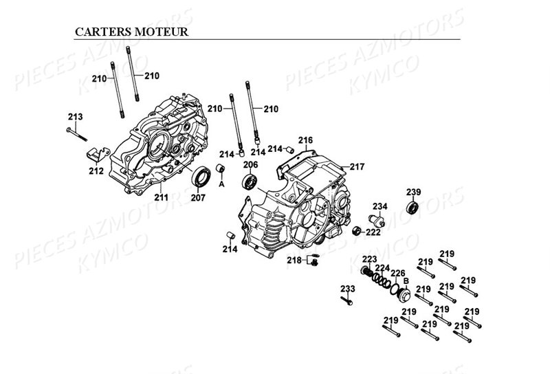 Carter Moteur KYMCO Pièces_Moto_Kymco HIPSTER_125_2V