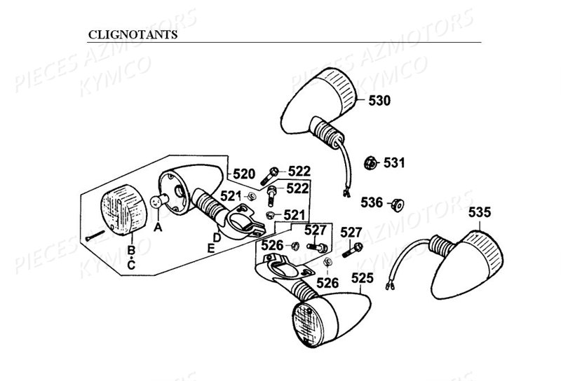 Clignotants KYMCO Pièces_Moto_Kymco HIPSTER_125_2V