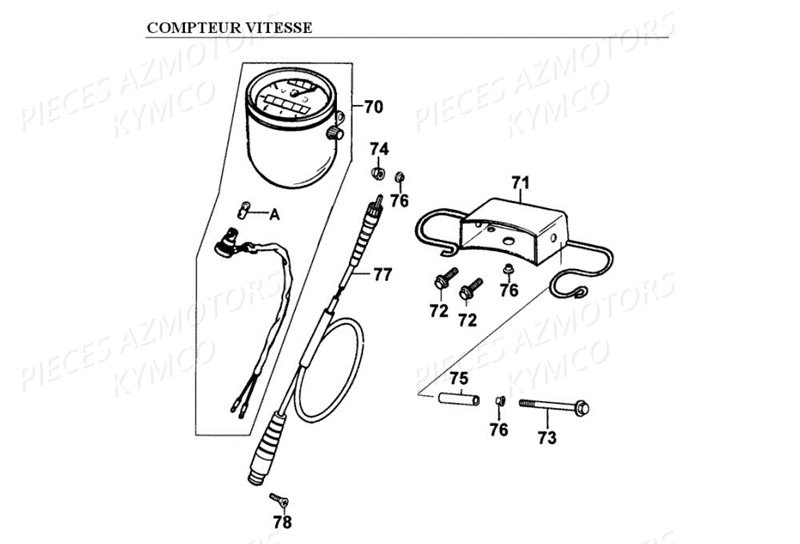 COMPTEUR DE VITESSES KYMCO HIPSTER 125 2V