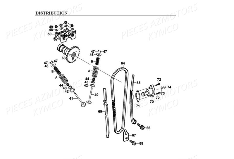 Distribution KYMCO Pièces HIPSTER 125 2V 4T EURO I (RJ25AA)