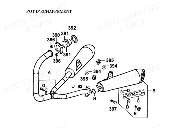 ECHAPPEMENT pour HIPSTER 125 2V