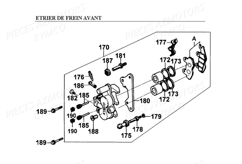 Etrier De Frein Avant KYMCO Pièces HIPSTER 125 2V 4T EURO I (RJ25AA)
